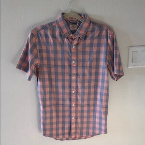 Faherty Pink and Blue Gingham Short-Sleeve Button-Down Shirt